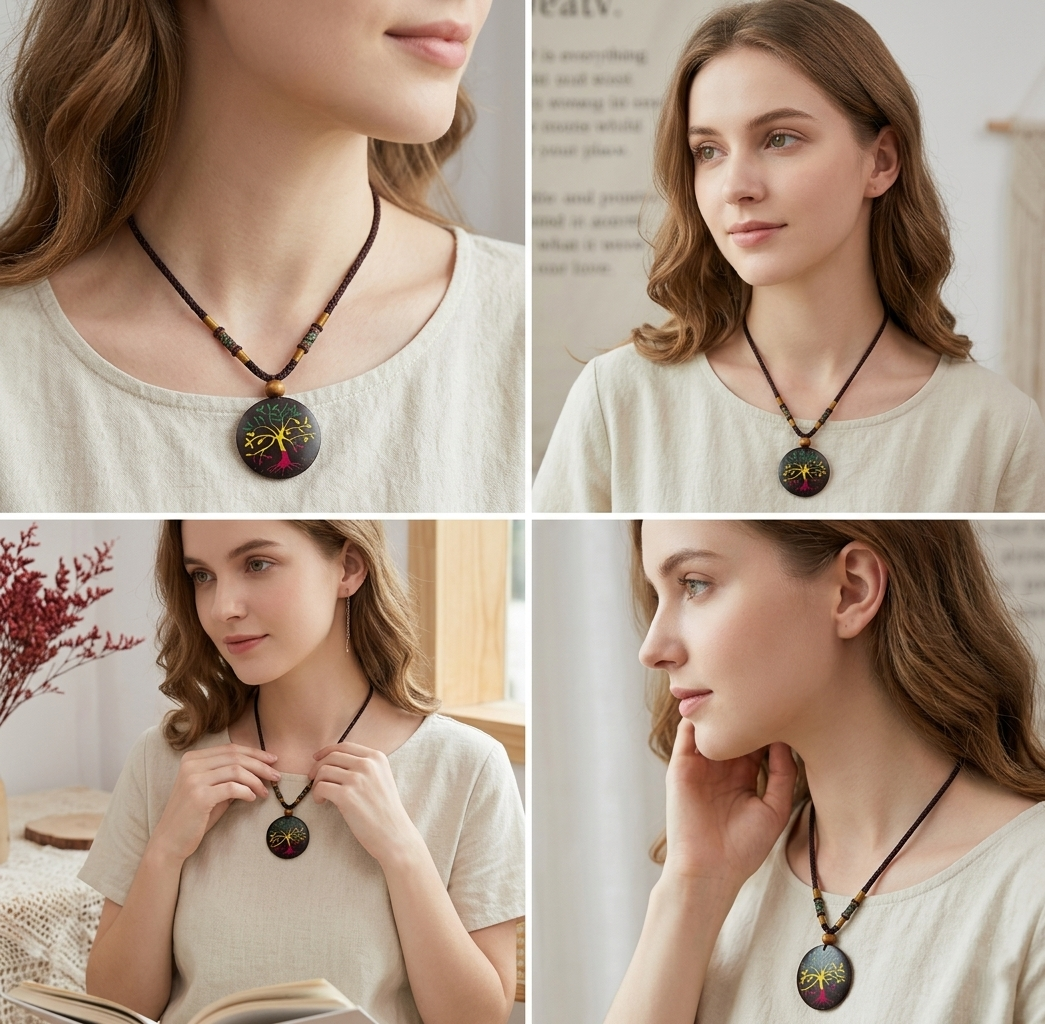Coconut shell and Resin Necklace