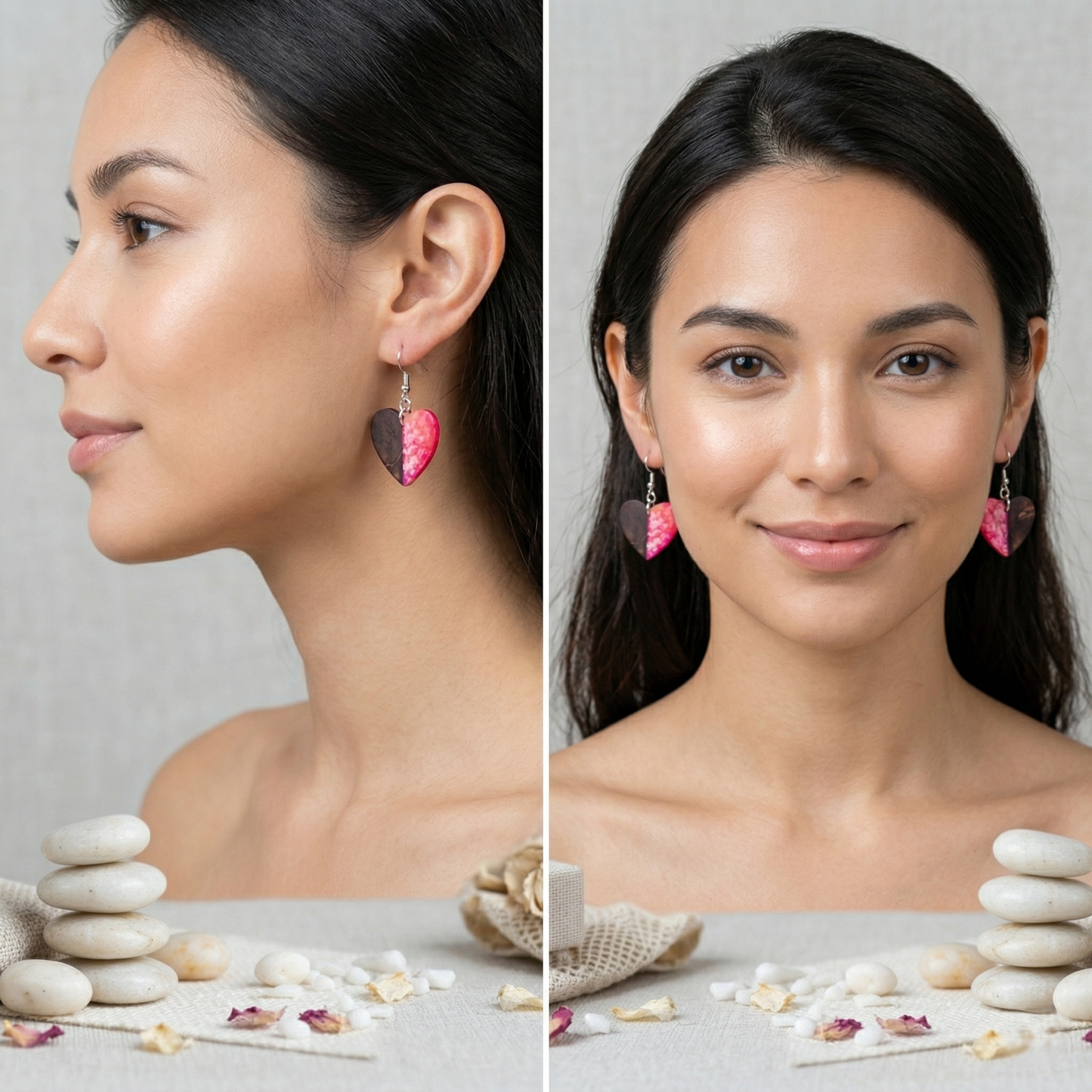 Coconut shell and Resin Earrings (Copy)