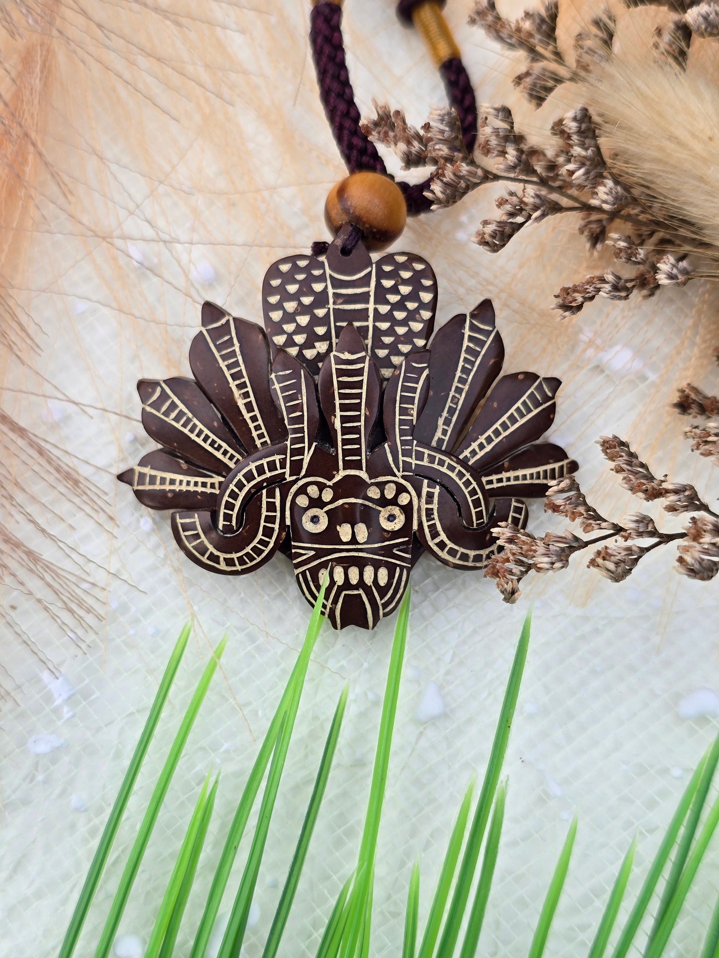Coconut shell and Resin Necklace