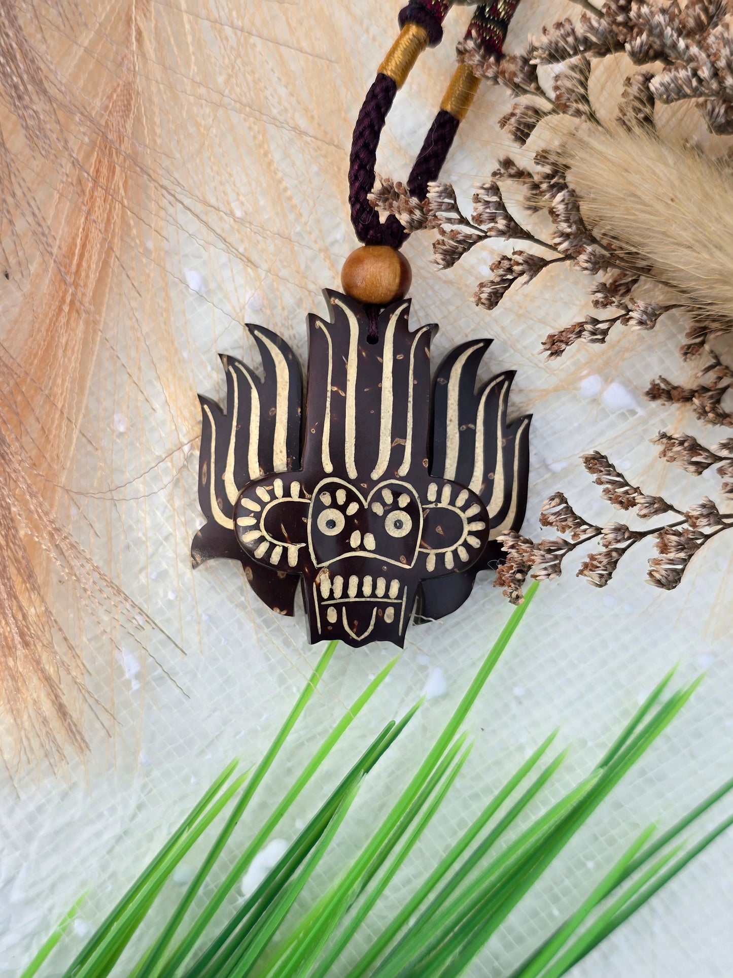Coconut shell and Resin Necklace