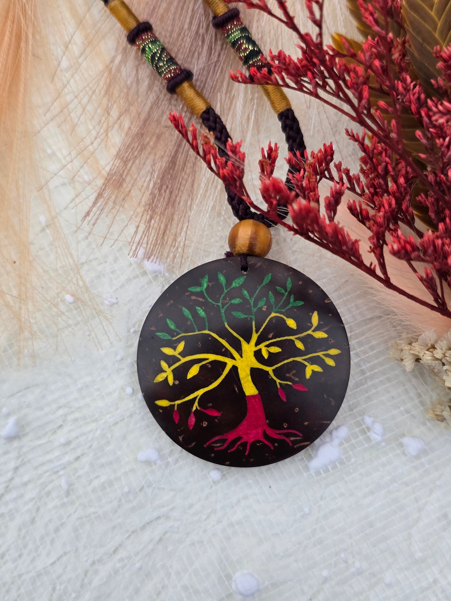 Coconut shell and Resin Necklace