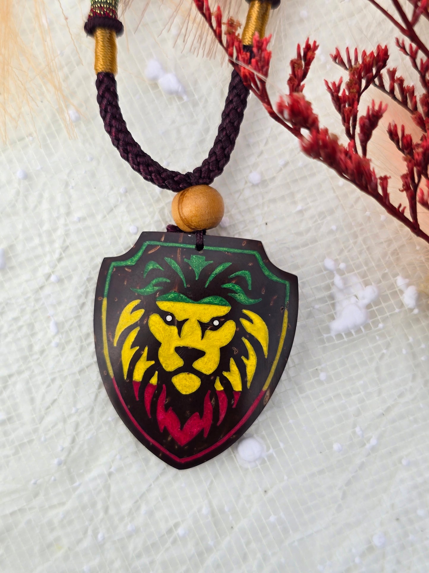 Coconut shell and Resin Necklace