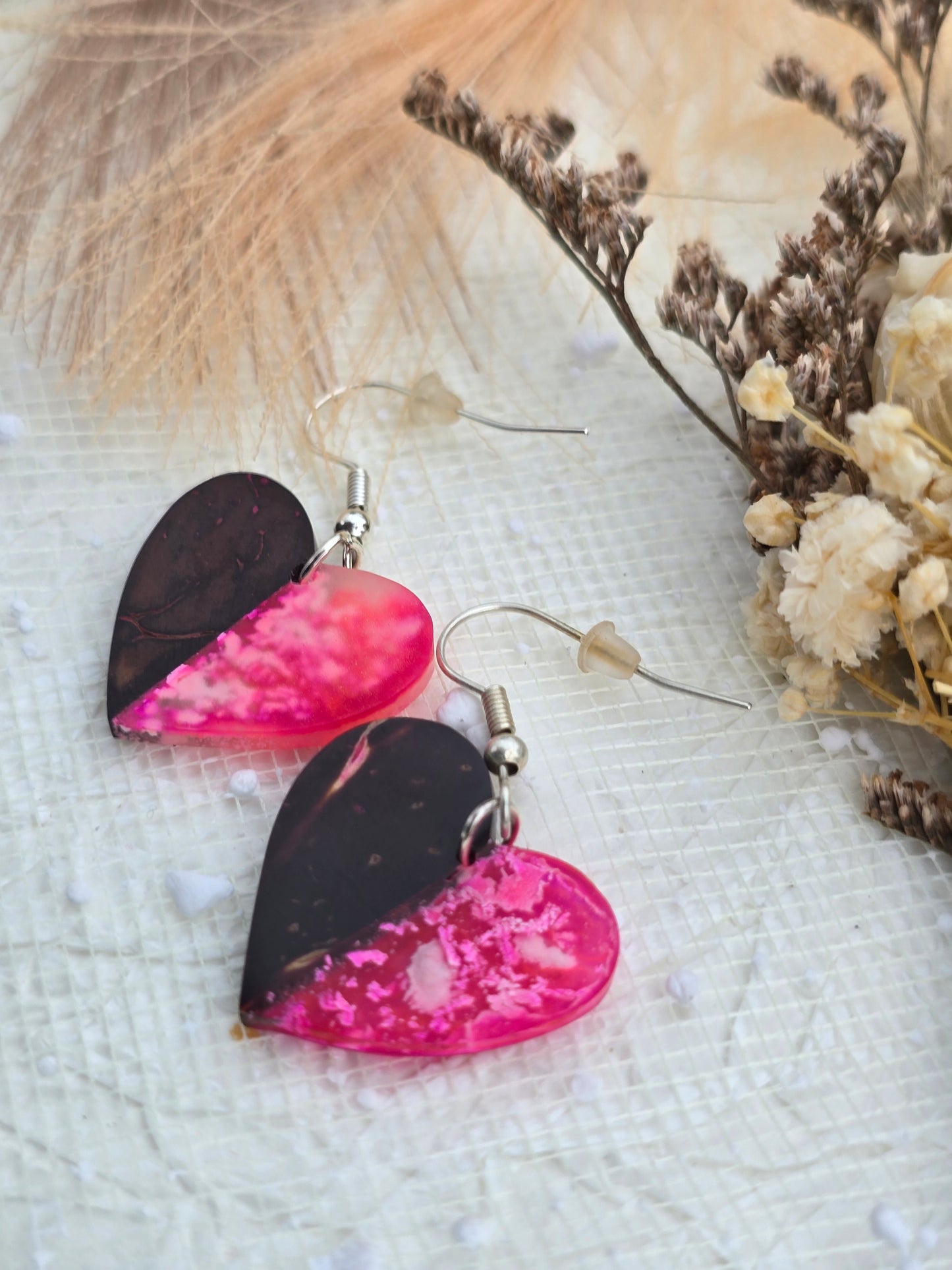Coconut shell and Resin Earrings (Copy)