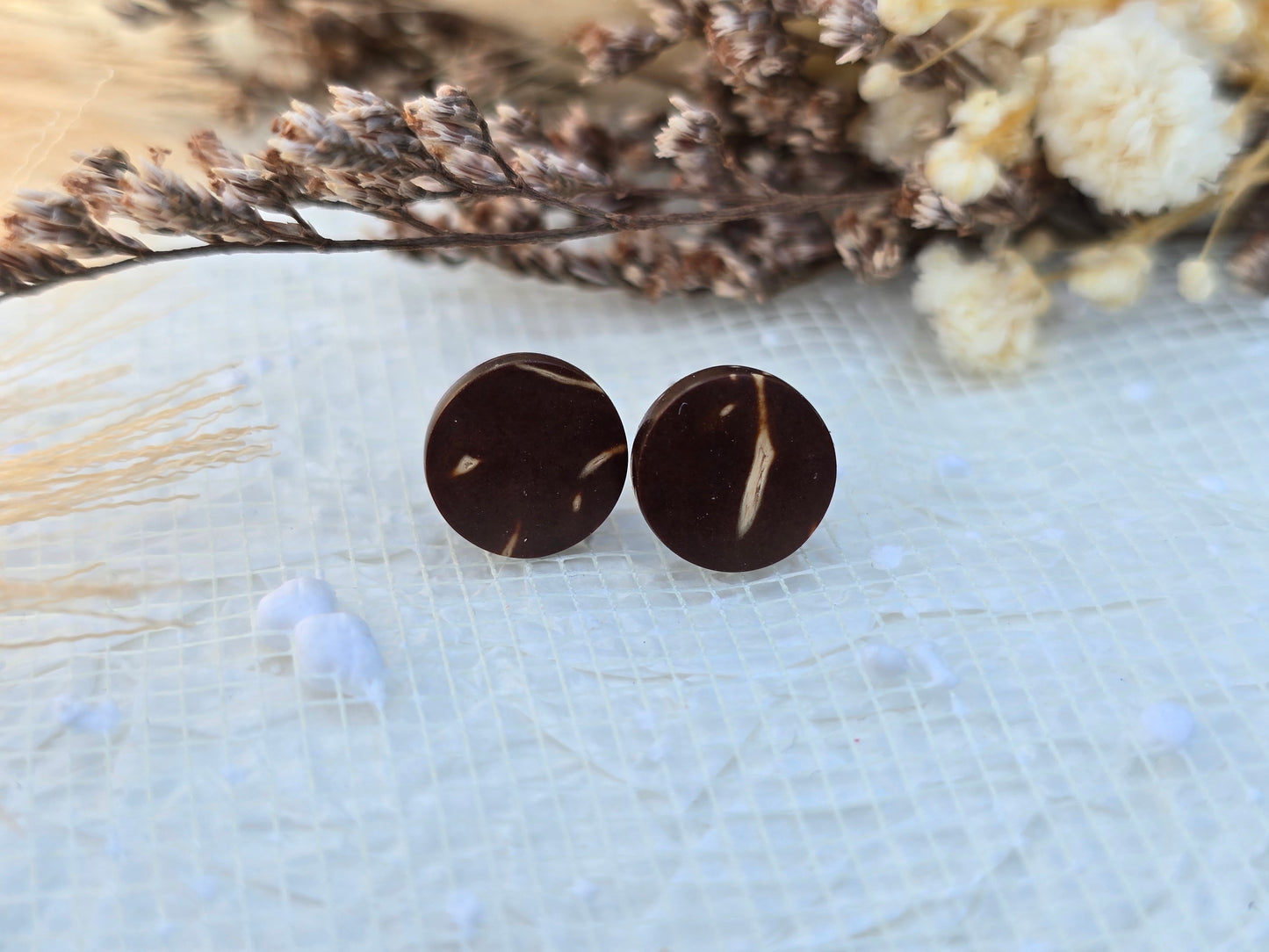Coconut shell and Resin Earrings