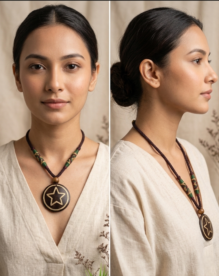 Coconut shell and Resin Necklace