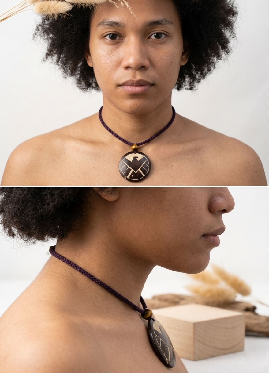 Coconut shell and Resin Necklace
