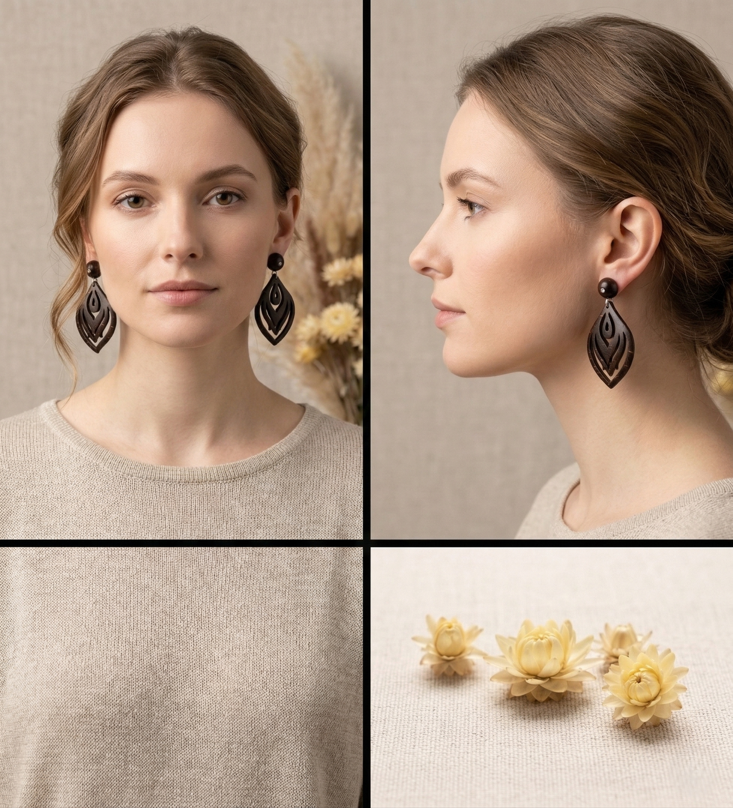 Coconut shell Stud Earrings