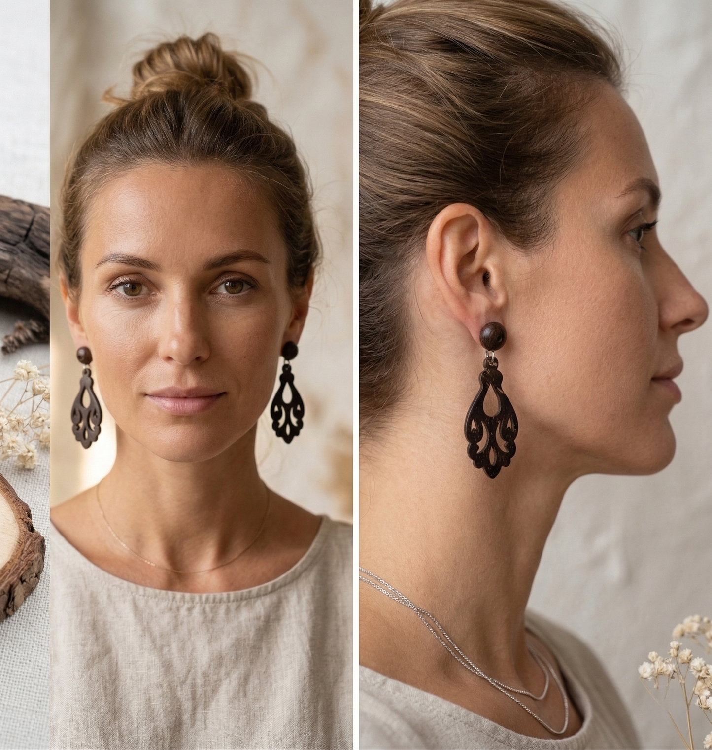 Coconut shell Stud Earrings