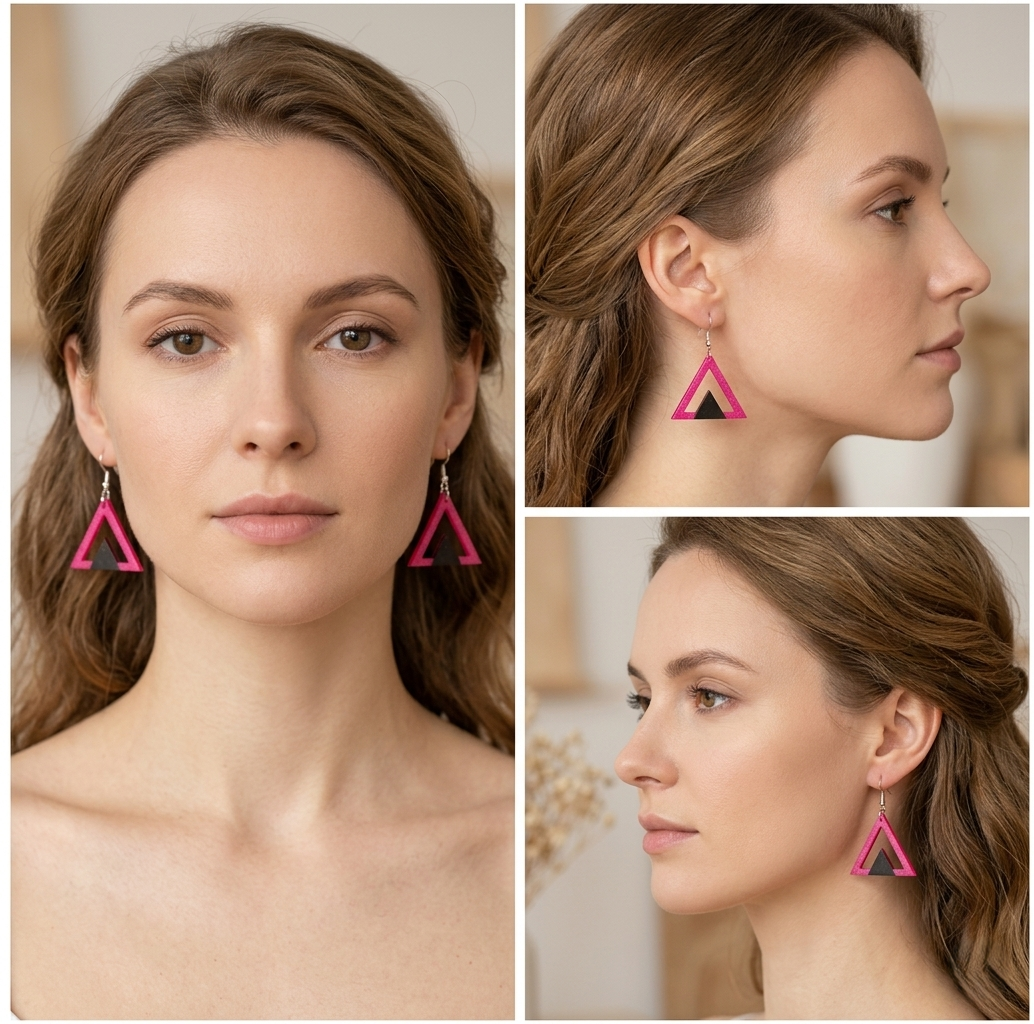 Coconut shell and Resin Earrings