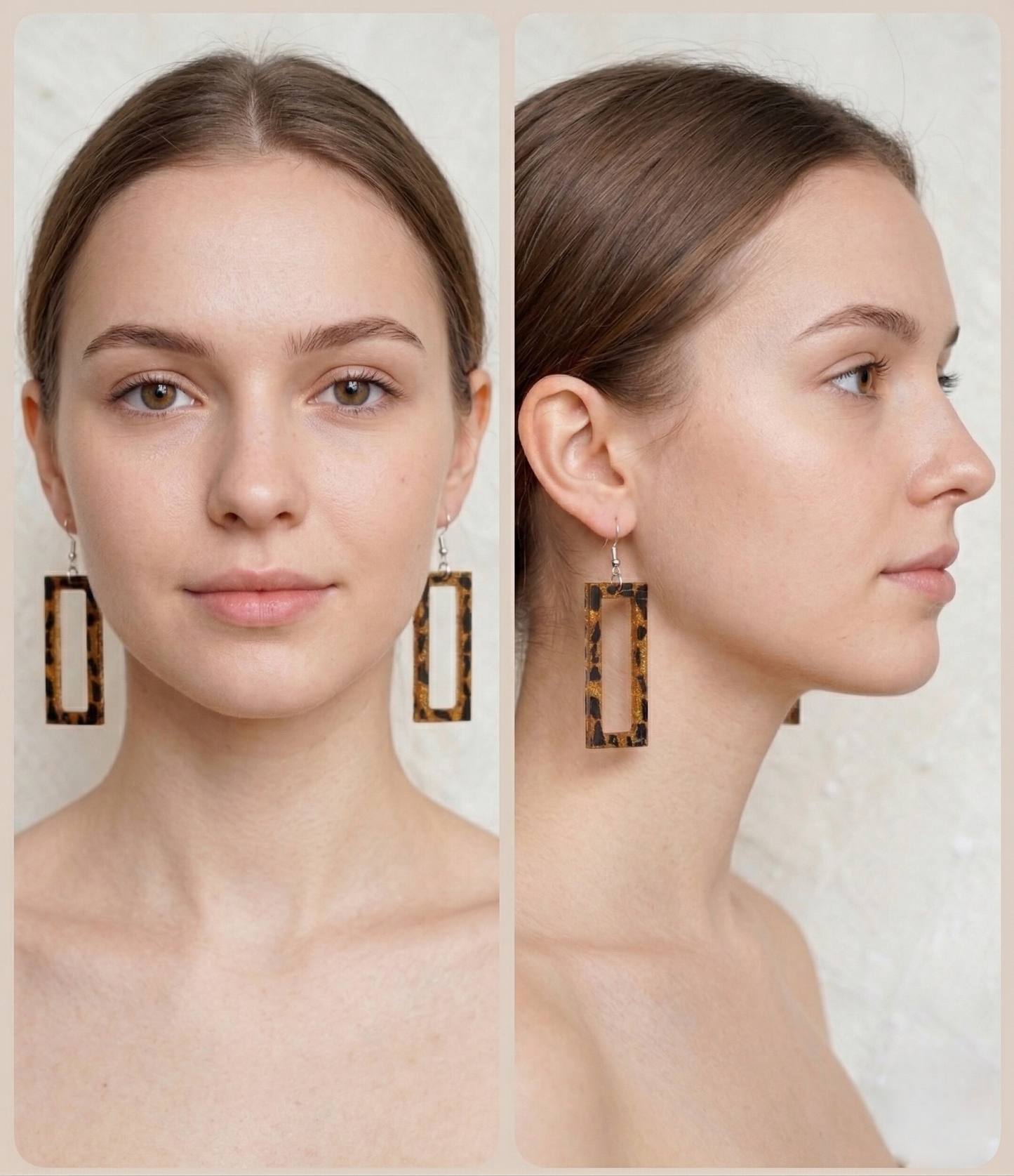 Coconut shell and Resin Earrings