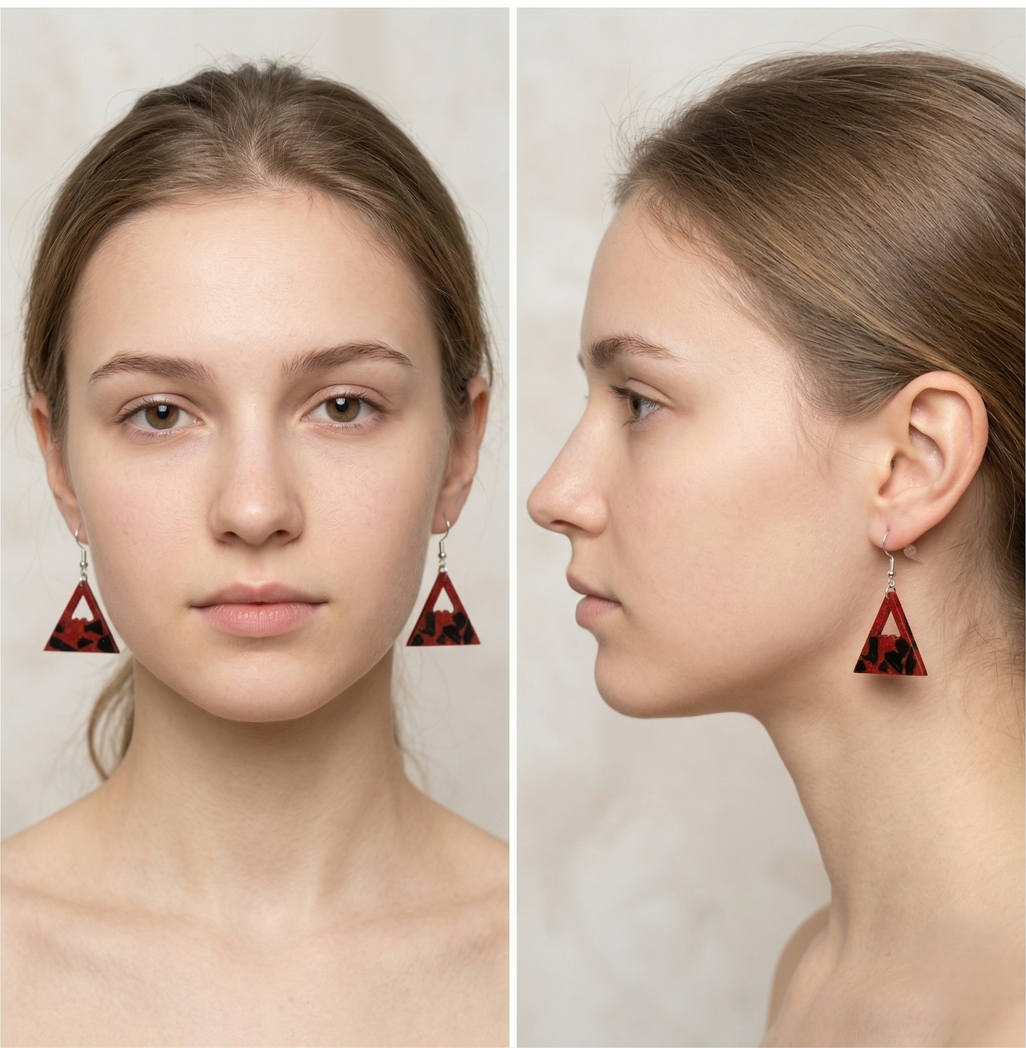 Coconut shell and Resin Earrings