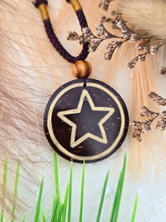 Coconut shell and Resin Necklace