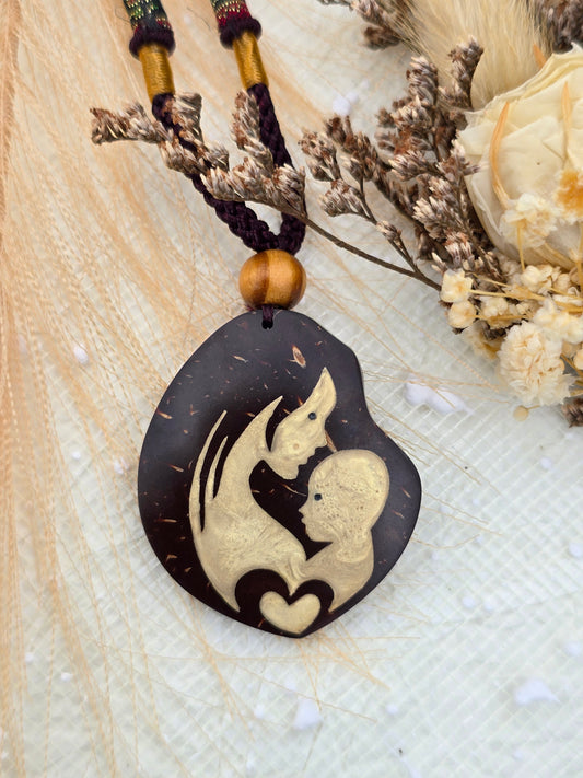 Coconut shell and Resin Necklace