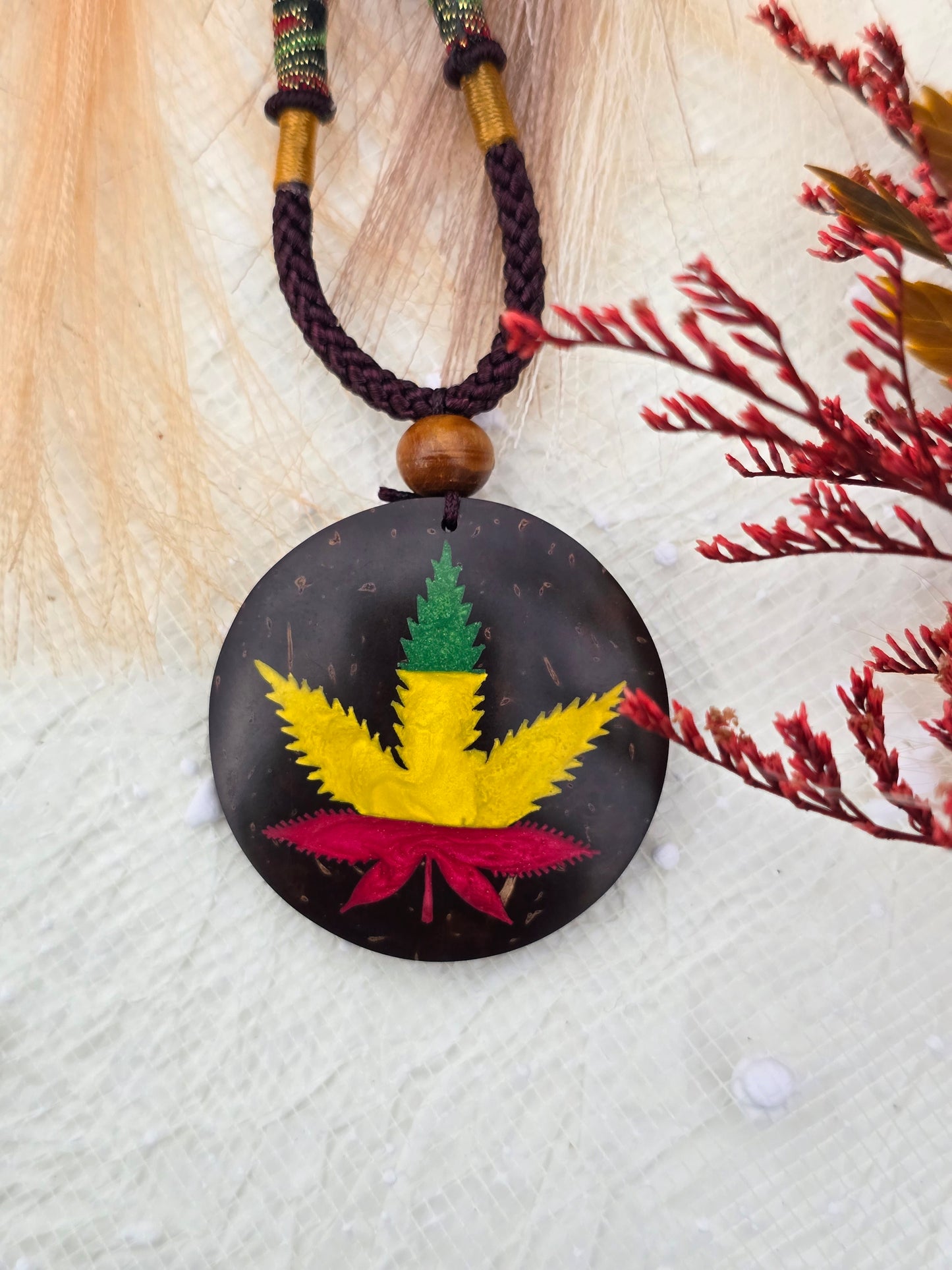 Coconut shell and Resin Necklace