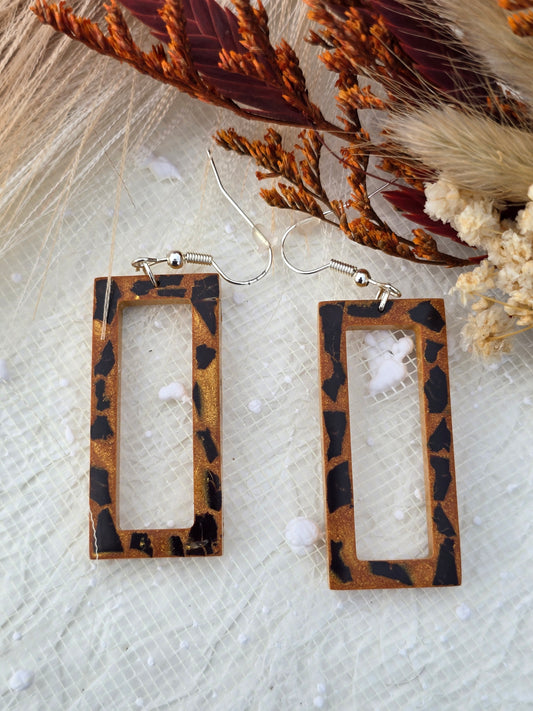 Coconut shell and Resin Earrings