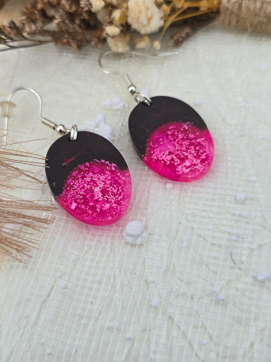 Coconut shell and Resin Earrings