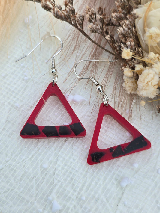 Coconut shell and Resin Earrings