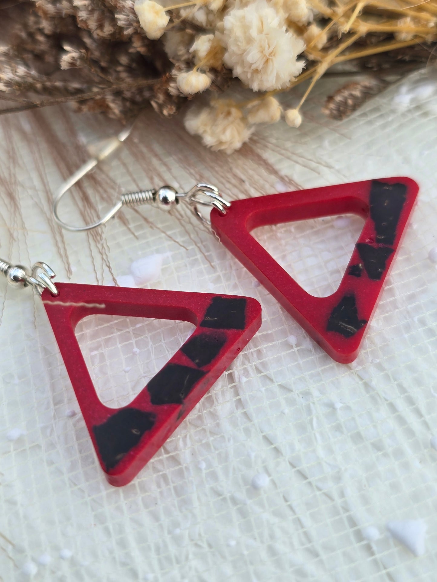 Coconut shell and Resin Earrings