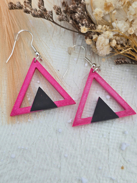Coconut shell and Resin Earrings