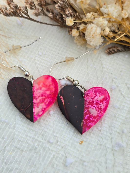 Coconut shell and Resin Earrings (Copy)