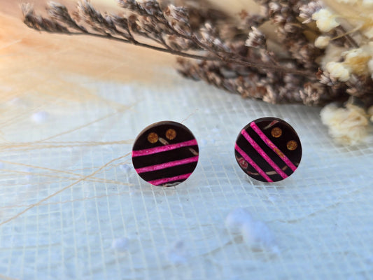 Coconut shell and Resin Earrings