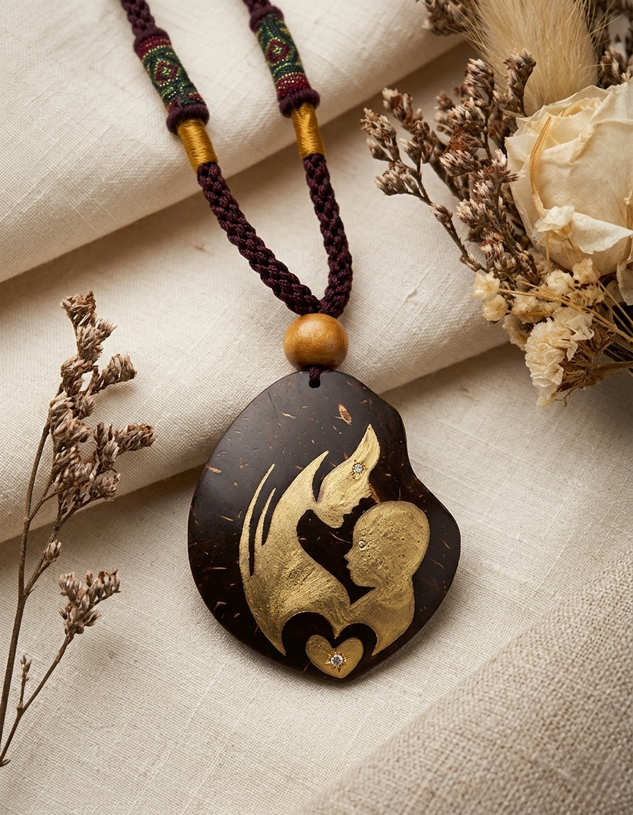 Coconut shell and Resin Necklace