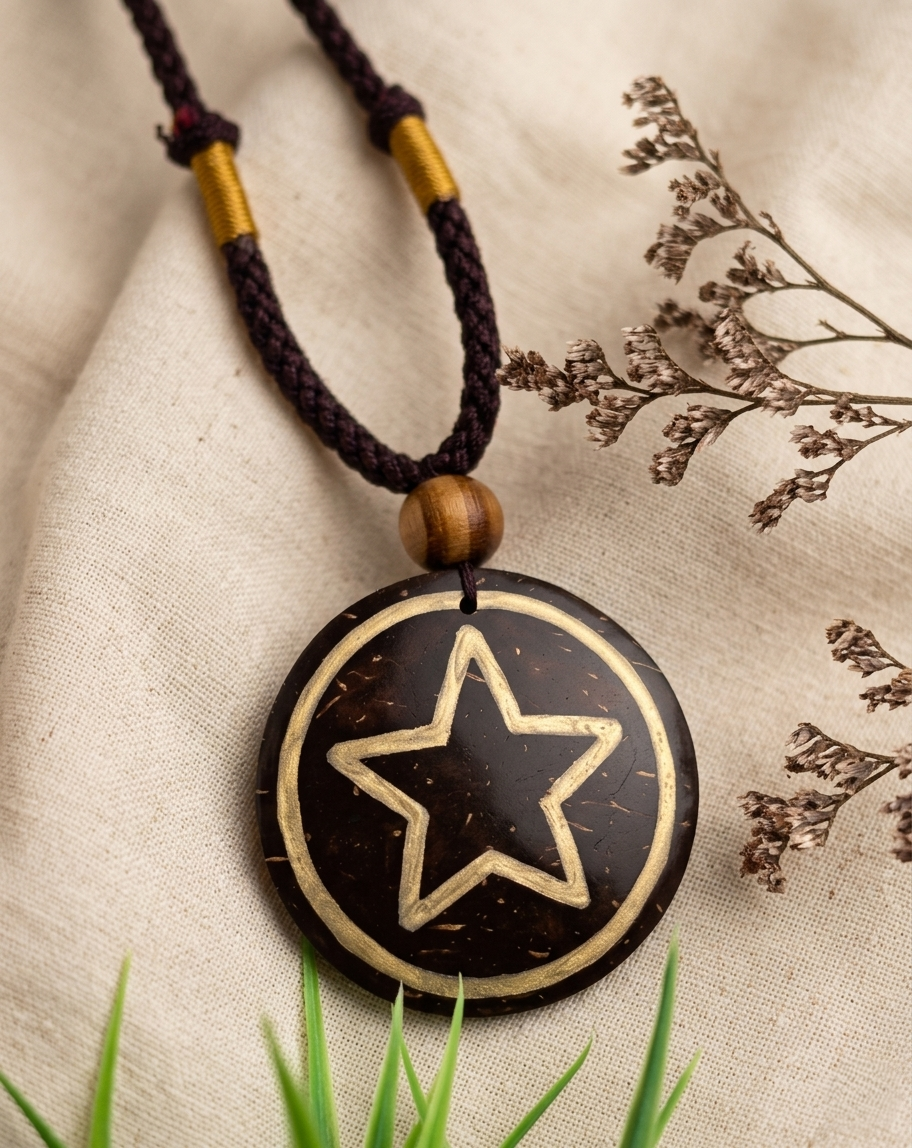 Coconut shell and Resin Necklace