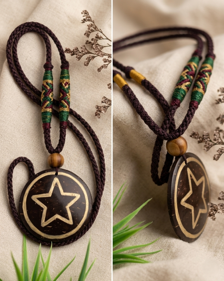Coconut shell and Resin Necklace