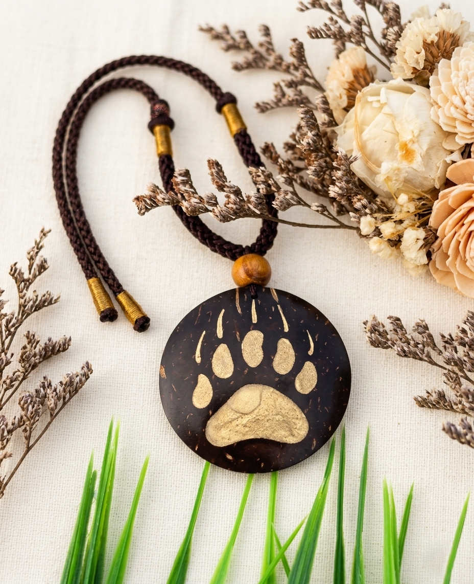 Coconut shell and Resin Necklace