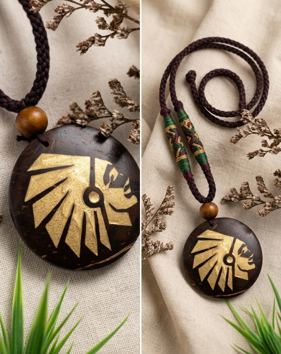 Coconut shell and Resin Necklace