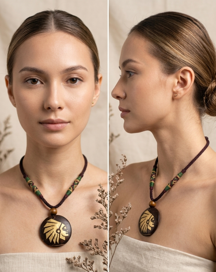 Coconut shell and Resin Necklace