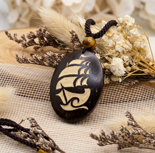 Coconut shell and Resin Necklace