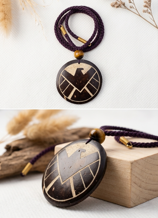 Coconut shell and Resin Necklace