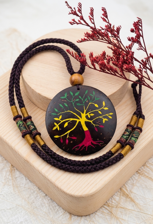 Coconut shell and Resin Necklace