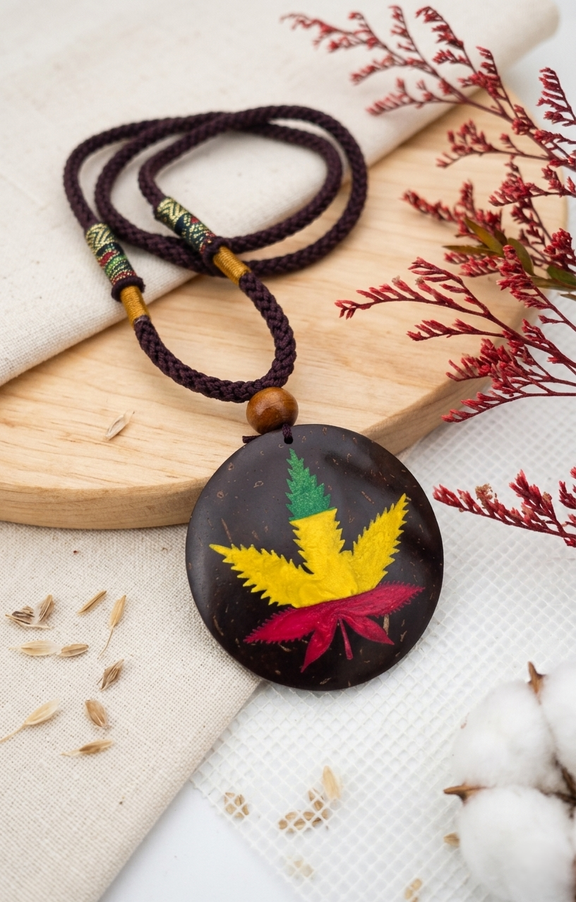Coconut shell and Resin Necklace