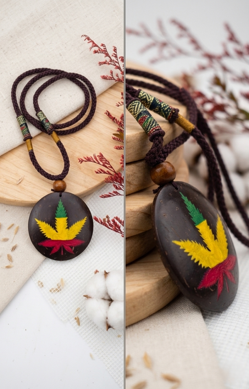 Coconut shell and Resin Necklace