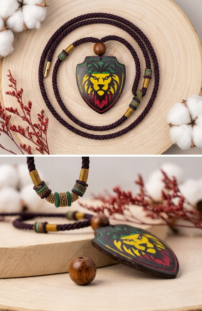 Coconut shell and Resin Necklace