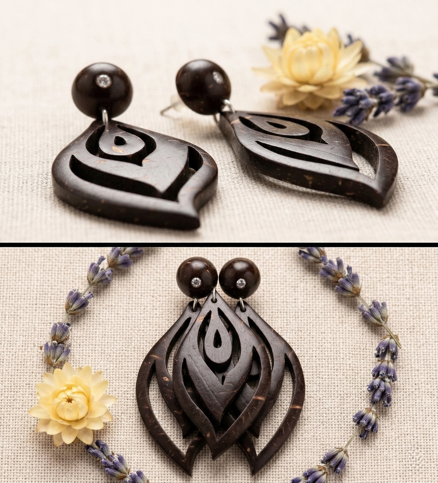 Coconut shell Stud Earrings