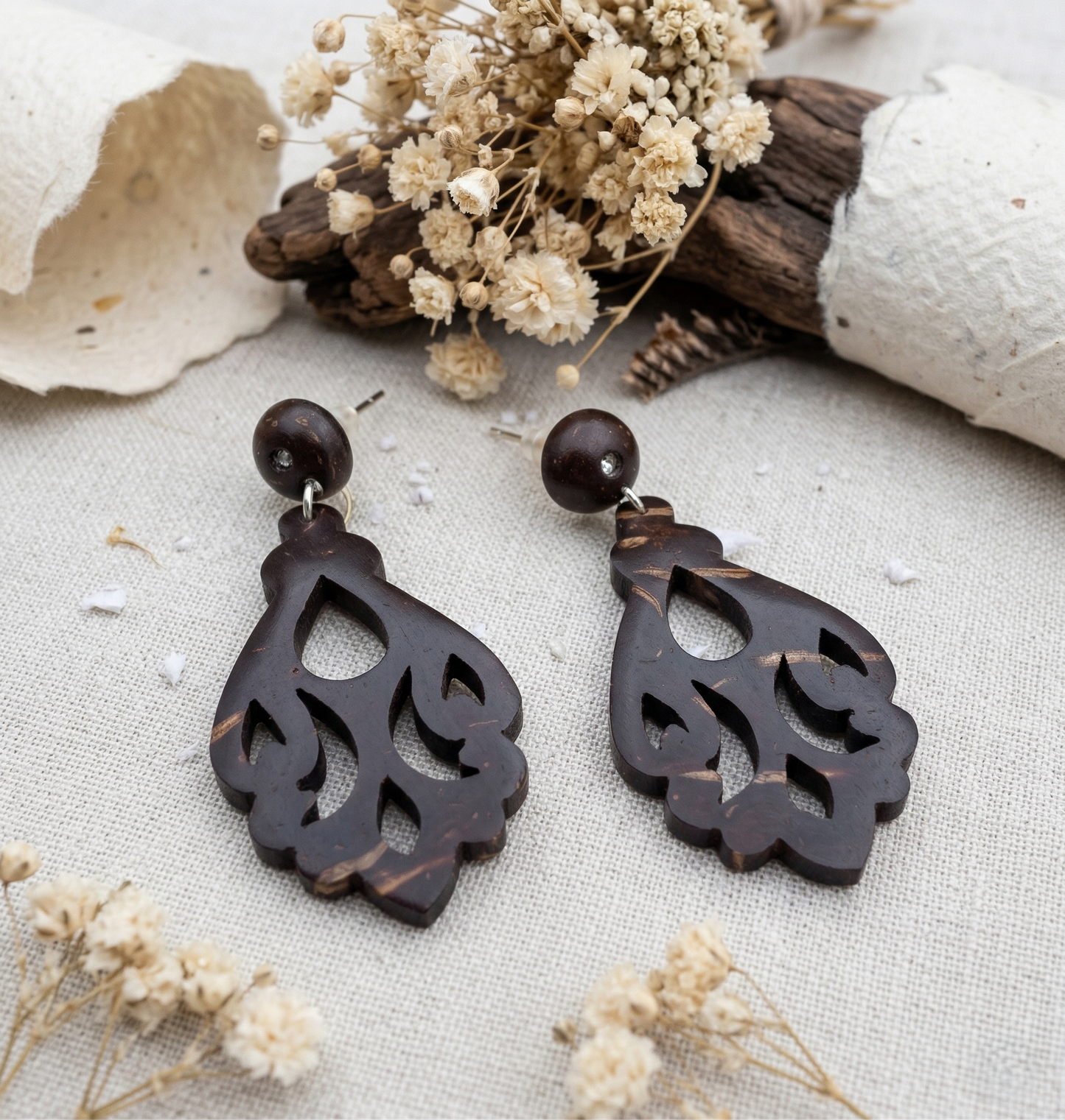 Coconut shell Stud Earrings