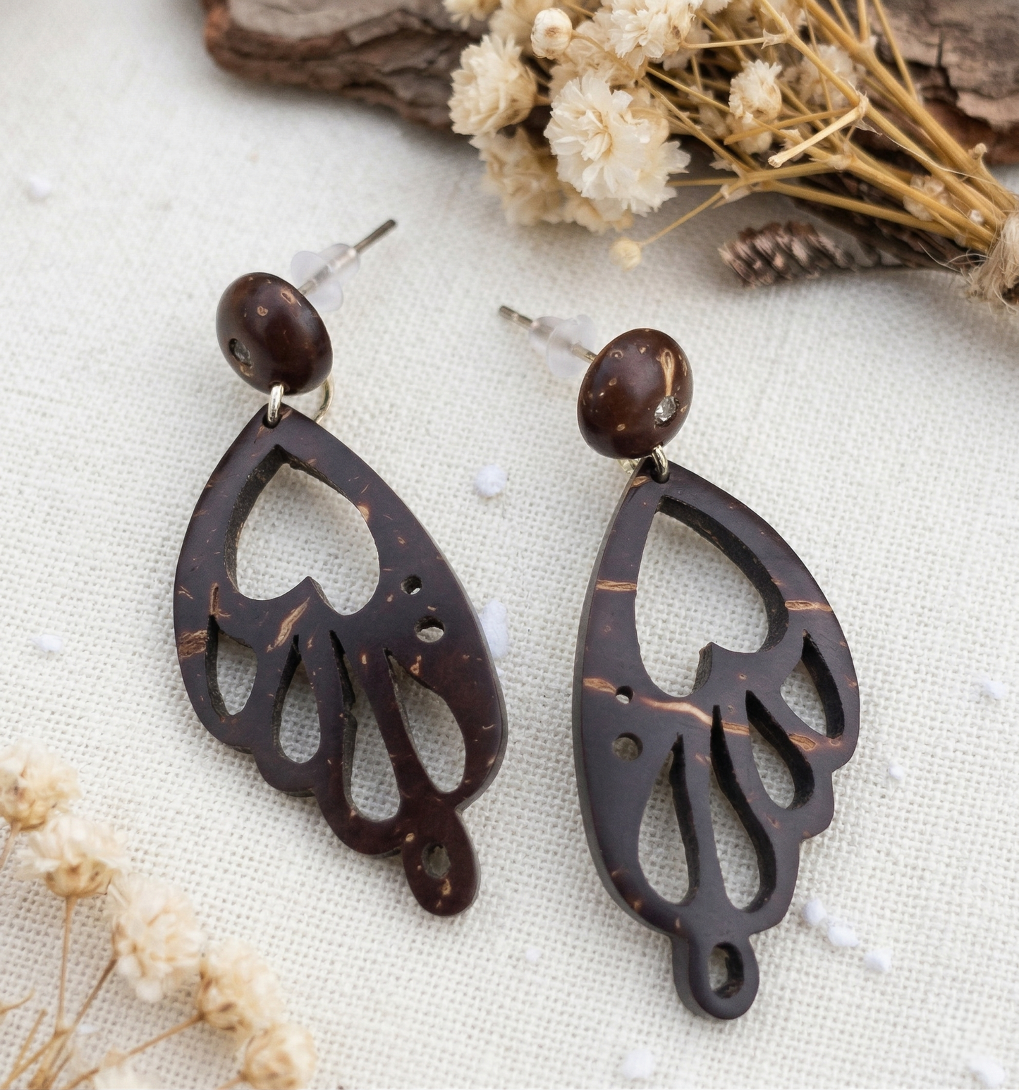 Coconut shell Stud Earrings