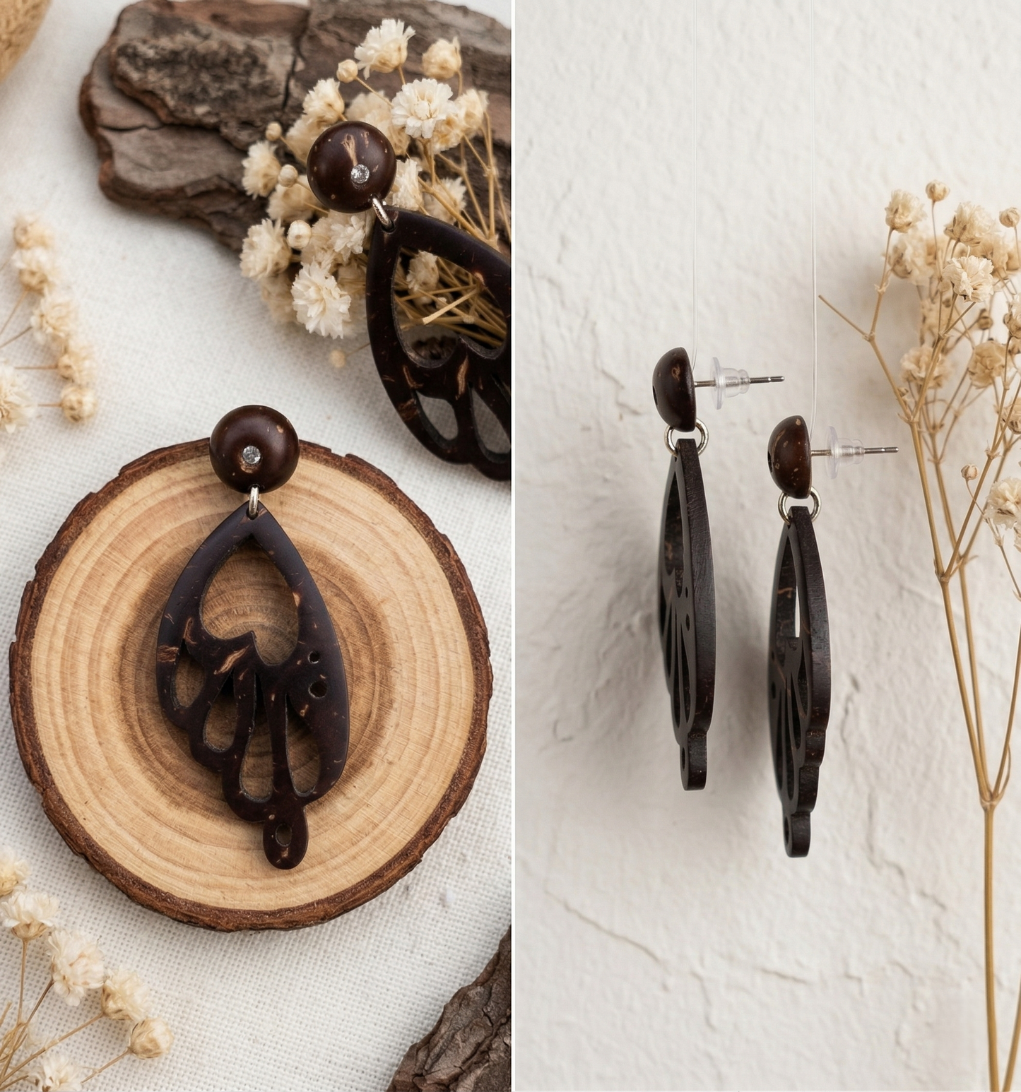 Coconut shell Stud Earrings