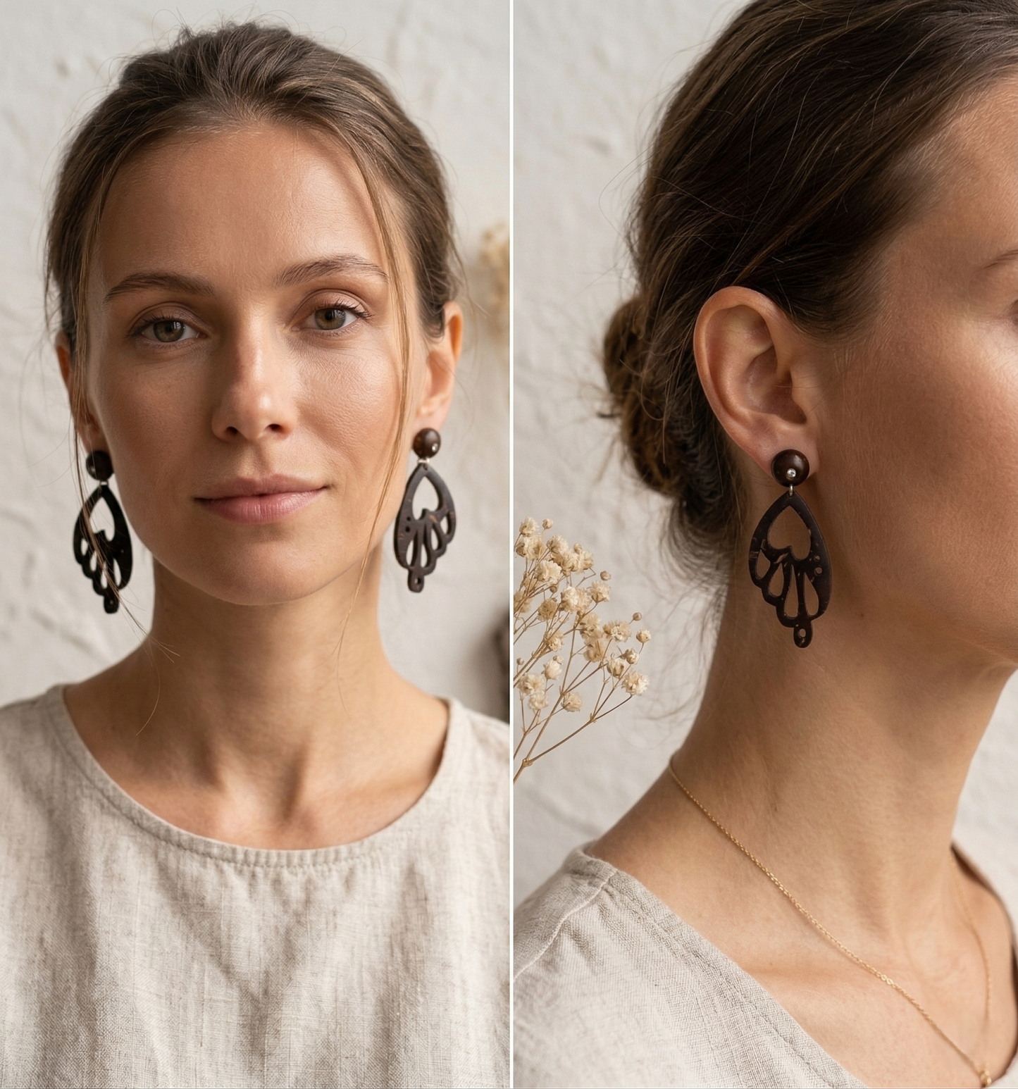 Coconut shell Stud Earrings