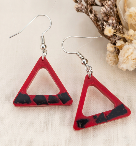 Coconut shell and Resin Earrings