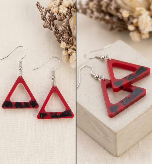 Coconut shell and Resin Earrings