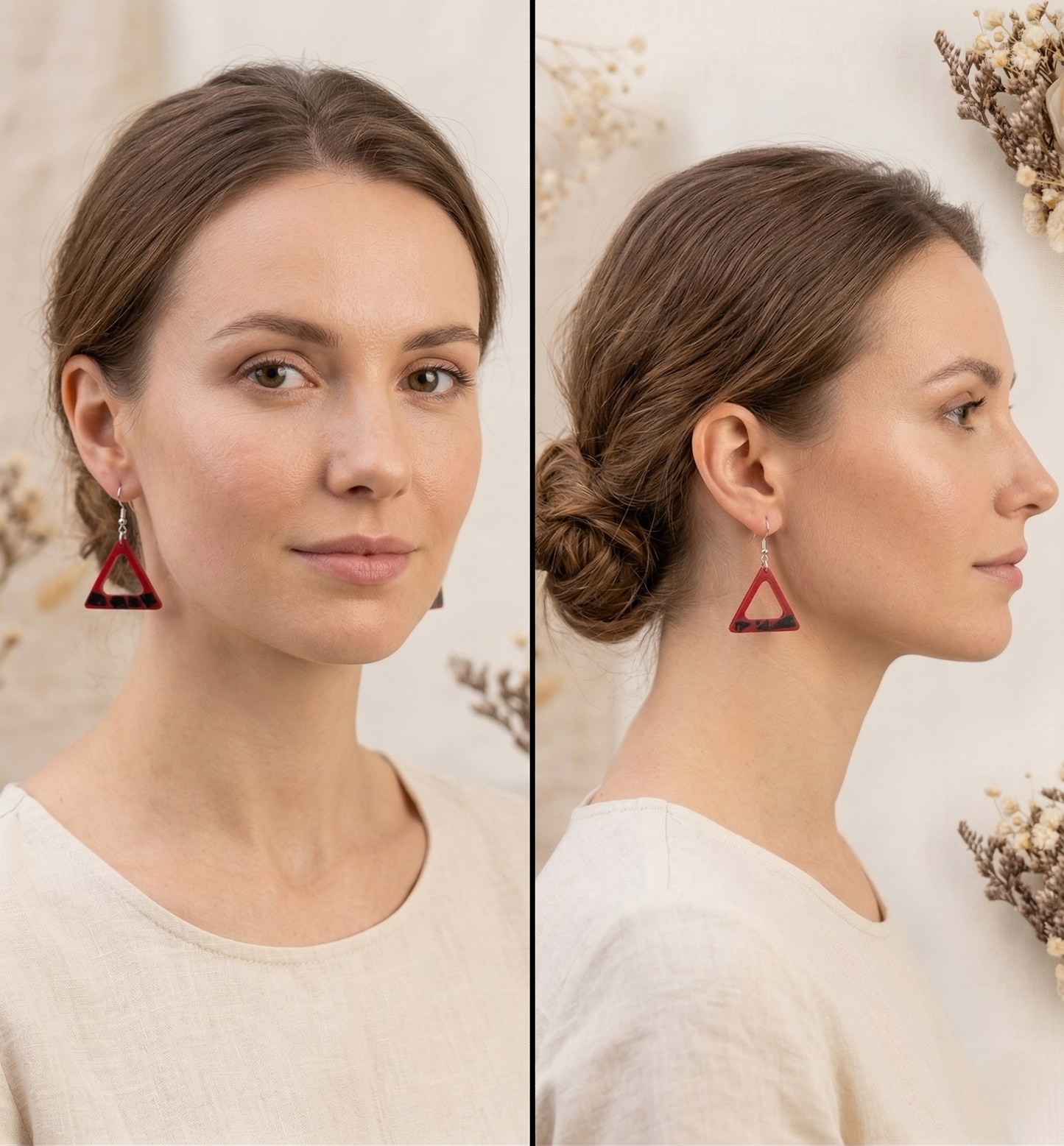 Coconut shell and Resin Earrings
