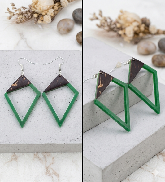 Coconut shell and Resin Earrings