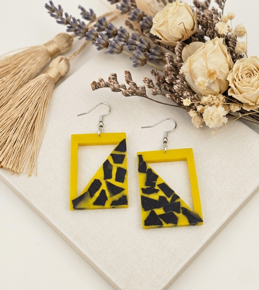 Coconut shell and Resin Earrings