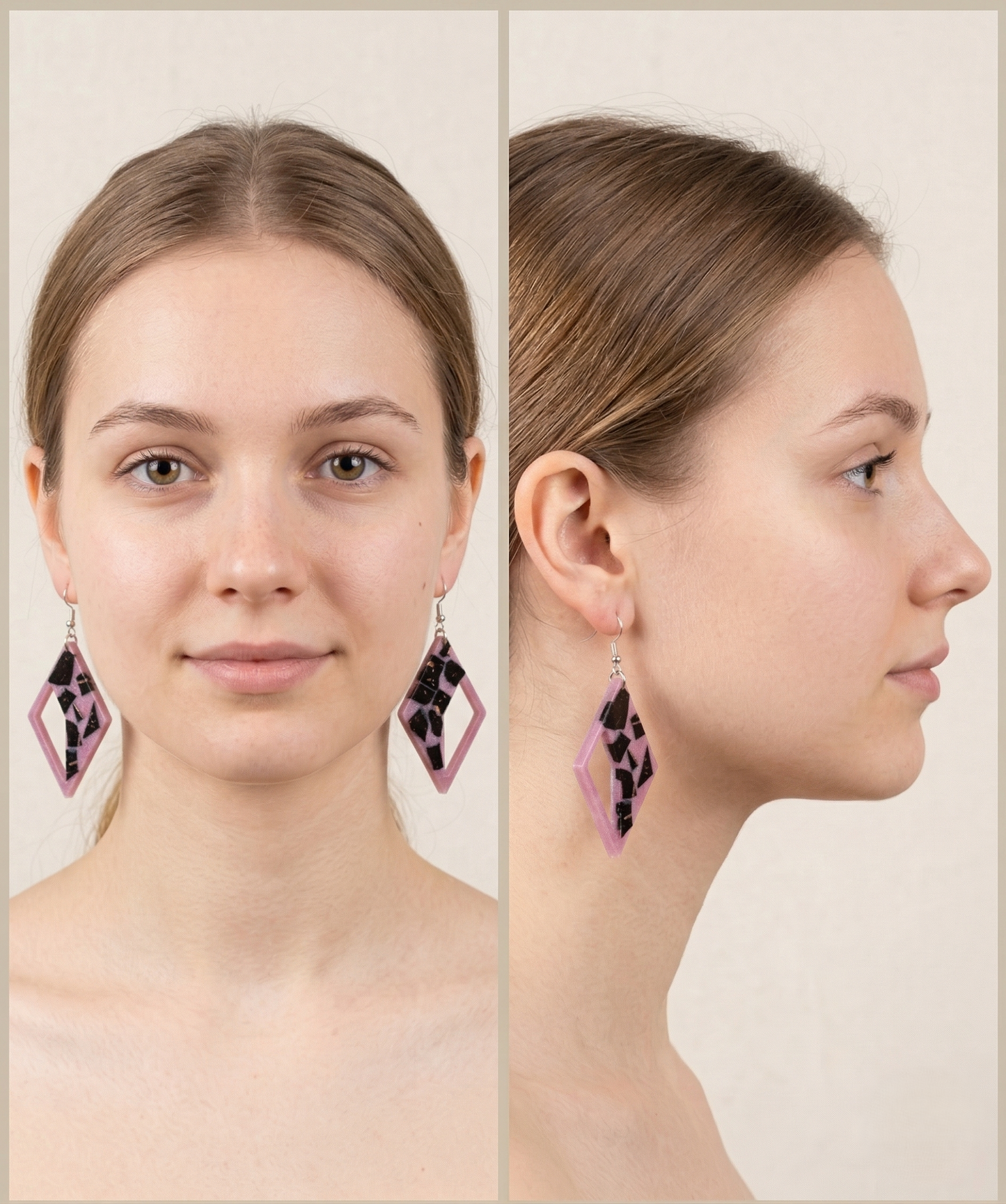 Coconut shell and Resin Earrings