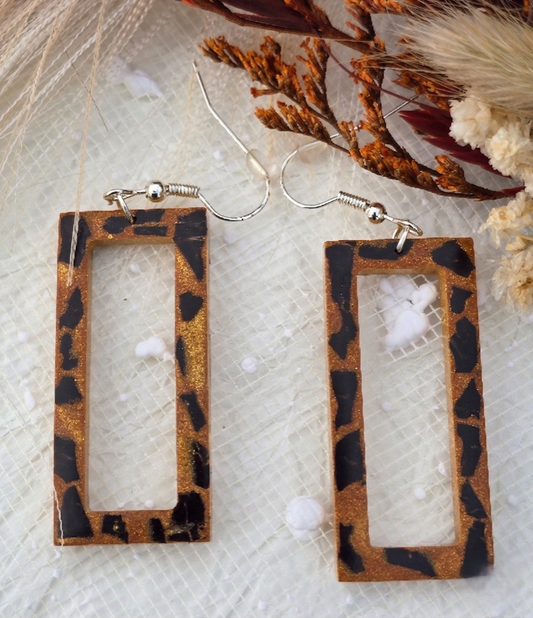 Coconut shell and Resin Earrings