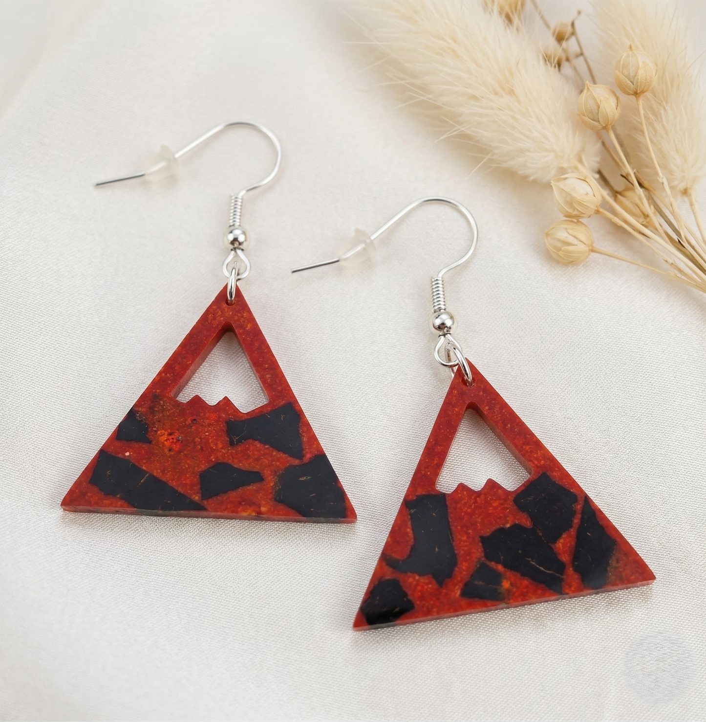 Coconut shell and Resin Earrings